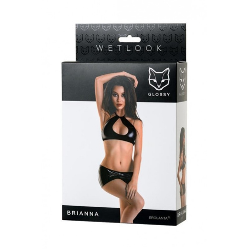 Toyfa Glossy Brianna - Соблазнительный комплект из Wetlook, XL (чёрный)